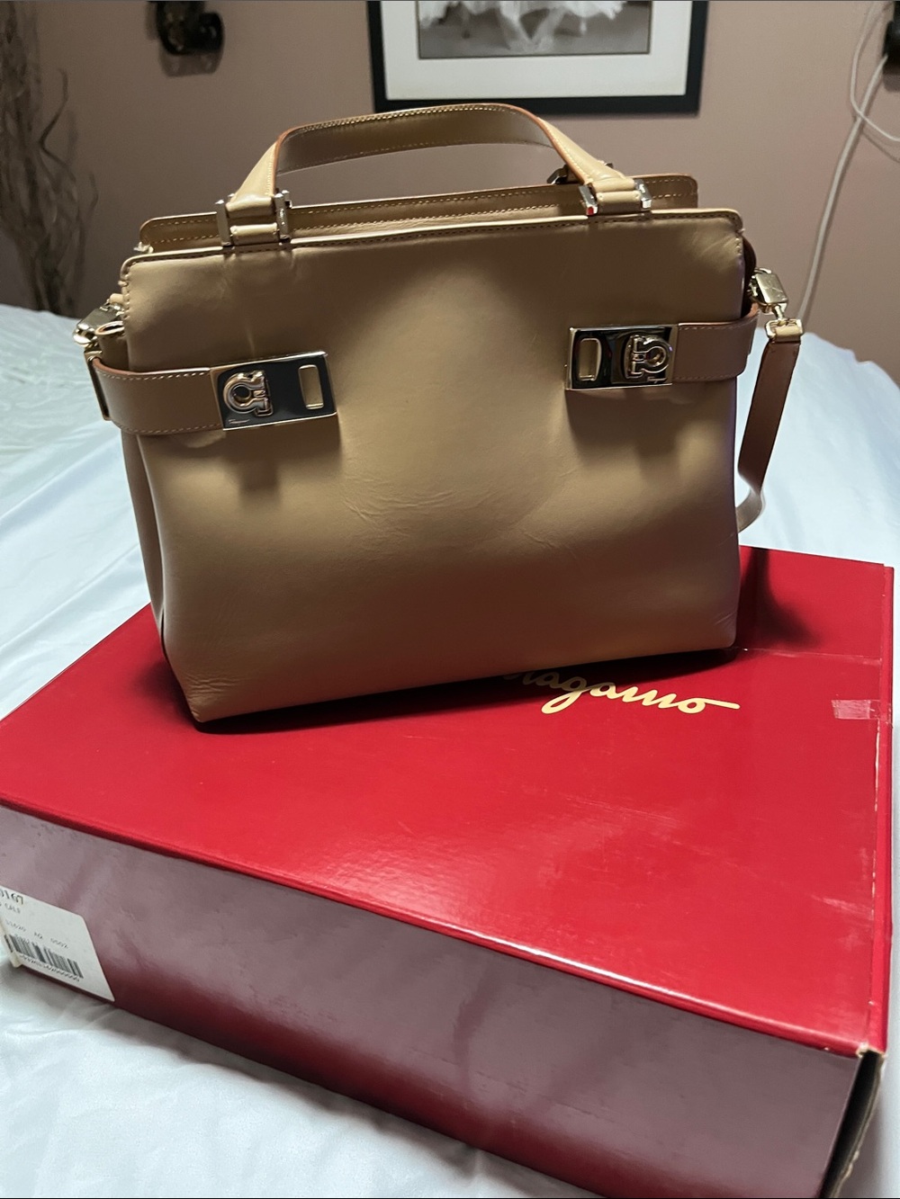 Salvatore Ferragamo Beige Leather authentic